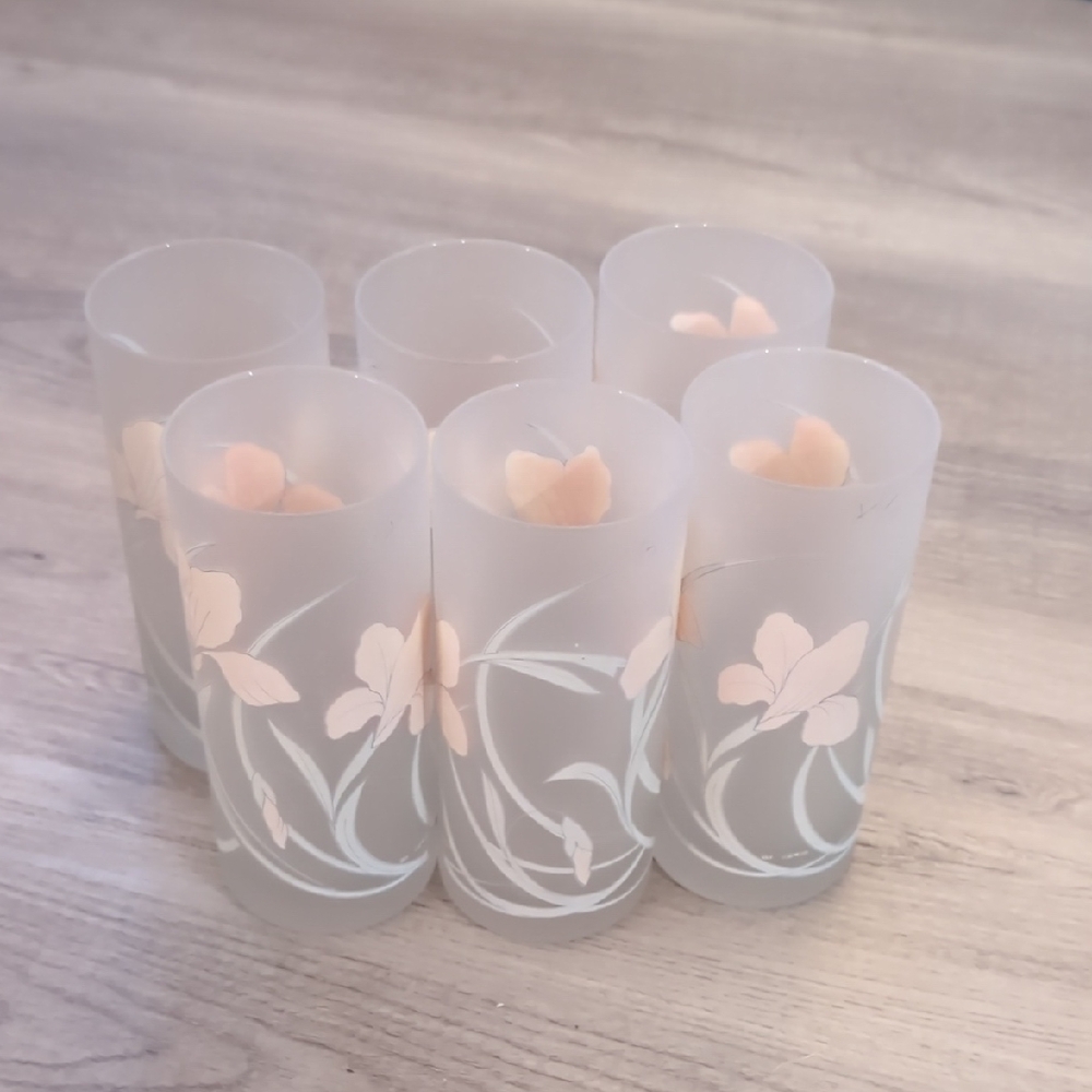 Elegant Frosted Glass Vases with Floral Design